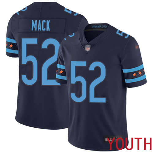 Chicago Bears Limited Navy Blue Youth Khalil Mack Jersey NFL Football #52 City Edition 1